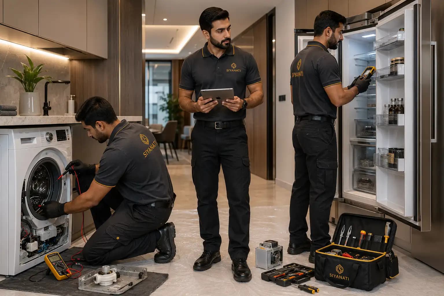 Siyanify technician repairing kitchen and laundry appliances