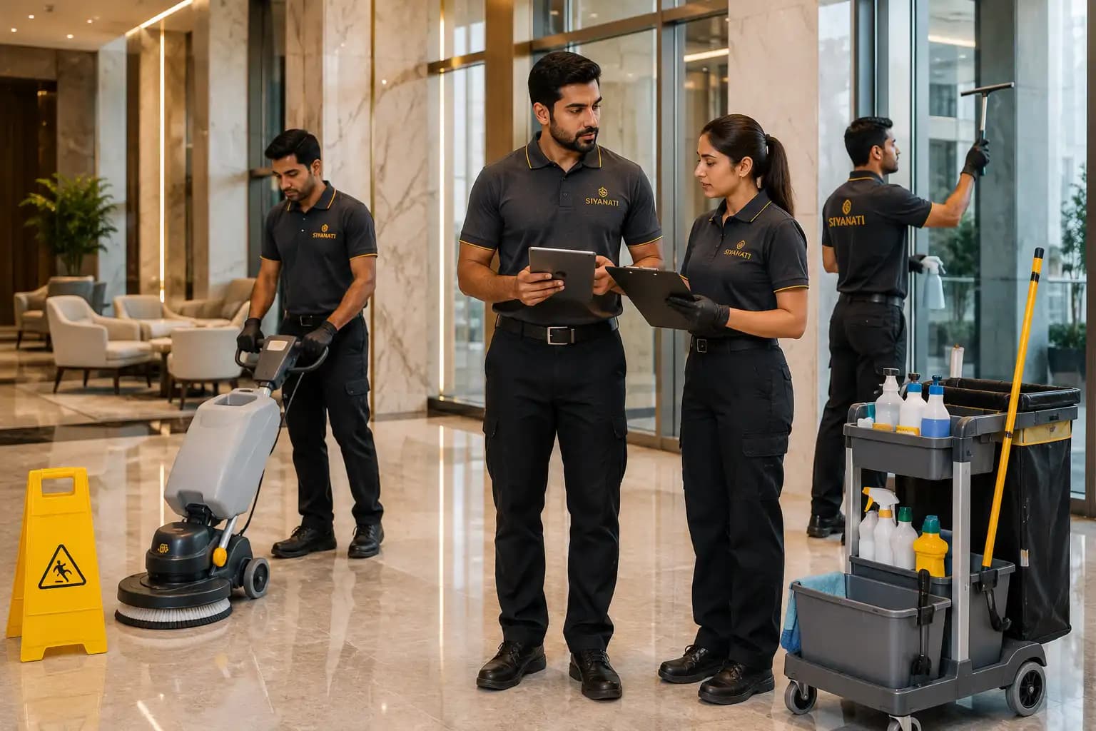 Siyanify cleaning crew maintaining common areas and units